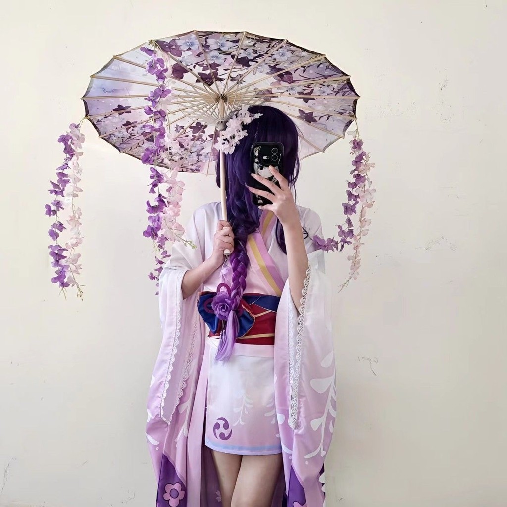 Màu tím Cổ Vũ Ô cosplay Đạo Cụ Ô Quần Áo Nữ Thor Bal Anime Kimono Ô
