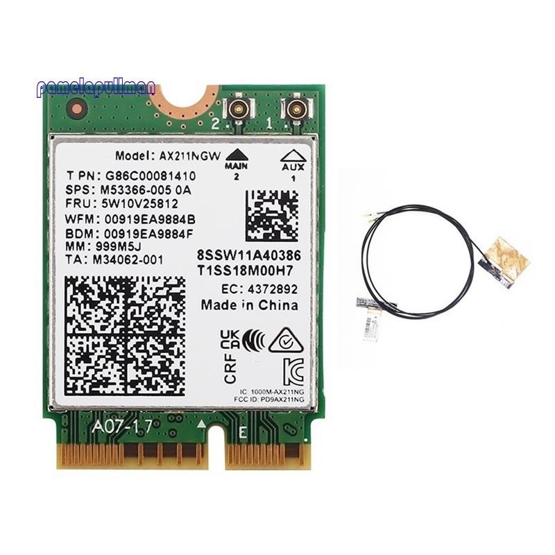 Wifi 6E AX211NGW Tri Band 2.4G / 5G / 6Ghz Thẻ Wifi mạng không dây cho Bluetooth 5.2 AX211 M.2 CNVio