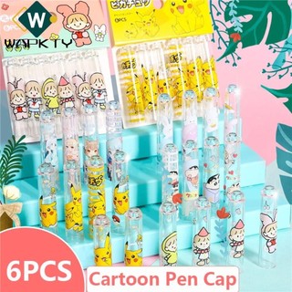 WAPKTY 6 Cái / bộ Nắp Bút Chì, Vỏ Bảo Vệ Nib Bút Chì Nhựa Hoạt Hình, Kuromi / Giai Điệu / Cinnamoroll Dễ Thương Mở Rộng Bút Chì Học Sinh