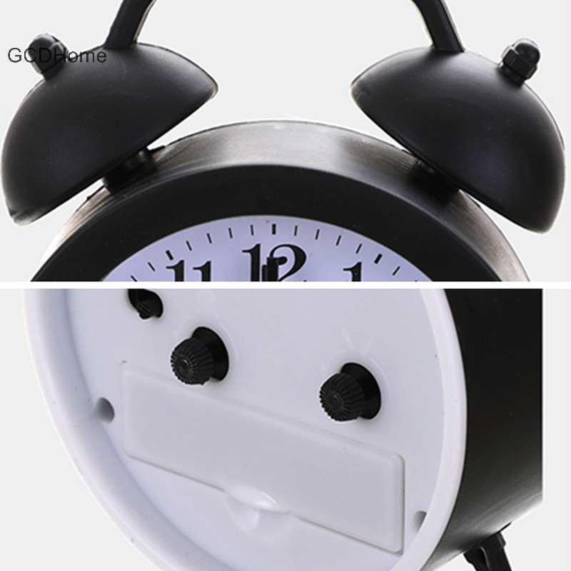 Gcdhome Đồng Hồ Chuông Đôi Chính Xác Thời Gian Hoạt Động Mini Tròn Đầu Giường Để Bàn Đồng Hồ Báo Thức Dễ Thương Trẻ Em Quà Tặng HOT