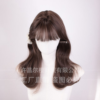 Tóc giả tóc giả nữ tóc dài tự nhiên full mũ phong cách tóc dài tự nhiên tóc xoăn tóc giả gothic tóc giả xceym73