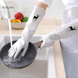 Huxuan 1 Đôi Găng Tay Rửa Bát Nhà Bếp Rửa Giặt Giặt Găng Tay Cao Su Gia Đình RFT