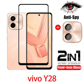 Phim Kính Cường Lực 2in1 Cho vivo Y28 4G vivoY28 2024 Trong Suốt Flim Bảo Vệ Màn Hình Trong Suốt Ống Kính Mặt Sau Bảo Vệ Camera Full Cover