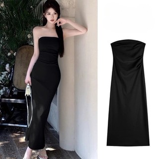 Hot Girl Tube Top Dress Đế Mùa Hè Mặc Bên Trong Co Giãn Chia Vỏ Đầm