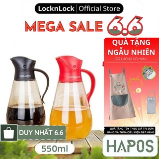 Bình đựng dầu ăn LocknLock 550ml tự mở nắp khi rót, bằng thủy tinh giúp nhà bếp gọn gàng CKO101 - HAPOS OFFICIAL