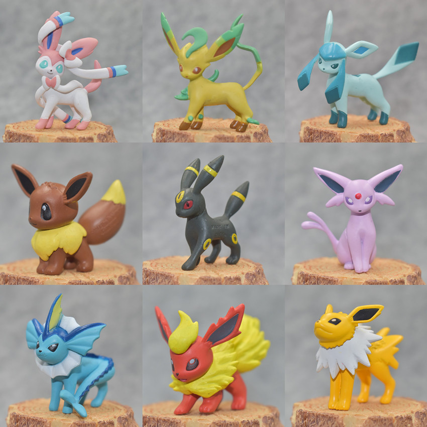 Pokemon Go Eevee Evolution Đồ chơi nhân vật hành động Bộ sưu tập quái vật Bức tượng 5cm