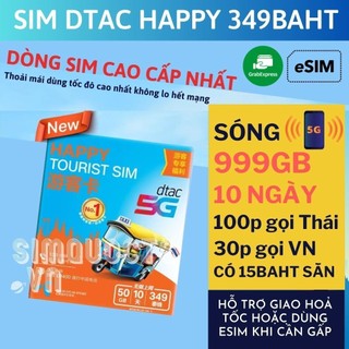 Sim du lịch thái lan không giới hạn data 10 ngày sóng mạnh toàn quốc