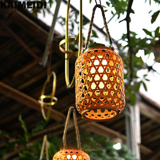 Kaimeidi Ngoài Trời Giả Tre Năng Lượng Mặt Trời Đèn Lồng Sân Vườn Đèn Trang Trí Handmade Đèn Lồng Nhỏ Đèn Lồng Sân Vườn