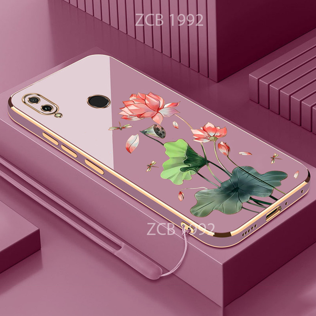 Ốp lưng Huawei Y6s y7 y9 2019 y6 y7 pro y6 y7 prime 2019 Ốp điện thoại TPU silicone cạnh thẳng mạ điện hình chuồn sen giảm sốc kamay dây mềm
