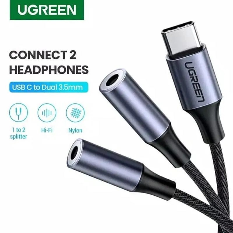 Cáp USB Type C to 3.5mm Ugreen 70859 80154 AV161 30732 AV144 (hỗ trợ nhiều ĐT và Laptop)