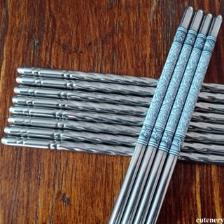 Set 1 Đôi Đũa Inox Chống Trượt Phong Cách Trung Hoa cutenery