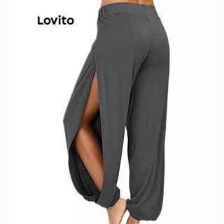 Lovito Quần legging thể thao trơn kiểu dáng thể thao cho nữ LNL59328