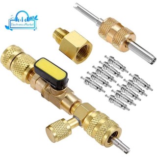 🔥Công cụ cài đặt loại bỏ lõi van R410A R22 với cổng SAE 1 / 4 & 5 / 16 kích thước kép cho hệ thống HVAC R404A R407C R134A R12 R32