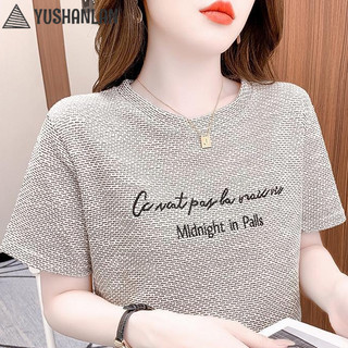 Yushanlan / Thời trang / Xuân / Hè / Mới / Thiết kế cảm giác / Tay ngắn / Chữ cái / Áo thun / Cổ tròn / Áo sơ mi nữ FMQL đẹp