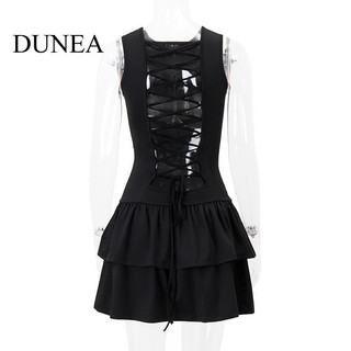 Đầm ôm cổ tròn buộc lưng DUNEA
