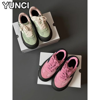 YUNCI  thể thao nữ giày giày thể thao nữ 2023HOTSALE Độn đế Đường may tỉ mỉ Tiện lợi Chống bám bụi FBX2460EWE 26Z240626