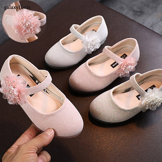 Giày Búp Bê Da Đính Hoa Ngọc Trai Thời Trang Cho Bé Gái