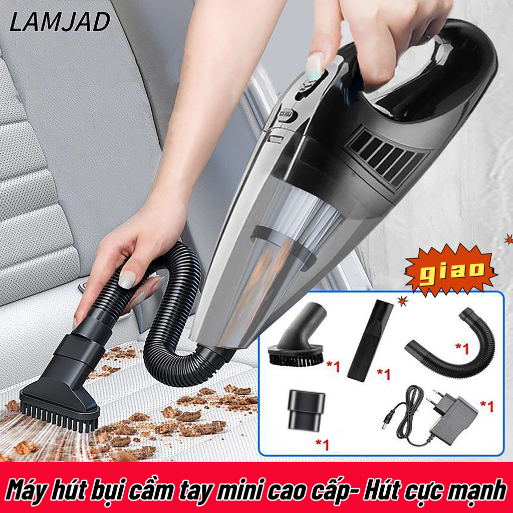 Máy Hút Bụi Cầm Tay Không Dây 5IN1, Lực Hút 18000PA, Công Suất 120W, Hút Khô & Ướt, Nhẹ, Dùng Cho Ô Tô & Gia Đình