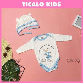 Đồ liền thân, body chip dài tay cho bé sơ sinh - maza kids - chất tăm lạnh, mềm, co giãn