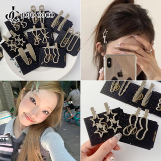 Jojo COCO 2 Chiếc Ngọt Ngào Cool Hot Girl Kim Loại Ngôi Sao Tình Yêu Gãy Tóc Nổ Bên Kẹp Phiên Bản Hàn Quốc Y2k Kẹp Tóc Phụ Kiện Tóc