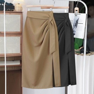 Váy Xếp Ly Phong Cách Mới Mùa Hè Béo MM Thời Trang Đi Lại Bên Mở Cao Cấp Chữ a Váy Thời Trang Phù Hợp Với Váy