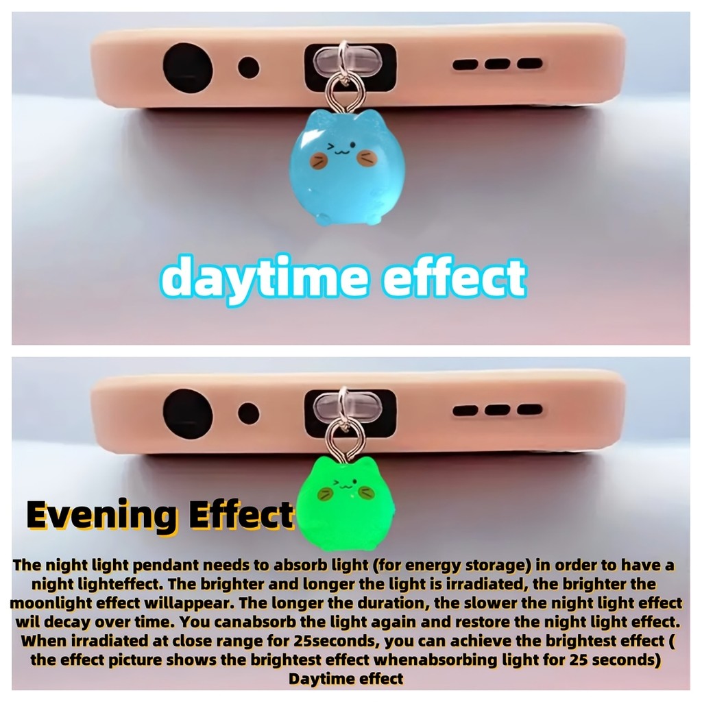 Điện Thoại Di Động Chống Bụi Cắm Tự Làm Dạ Quang Sáng Bóng Mèo Béo Dễ Thương Lỗ Điện Thoại Di Động T