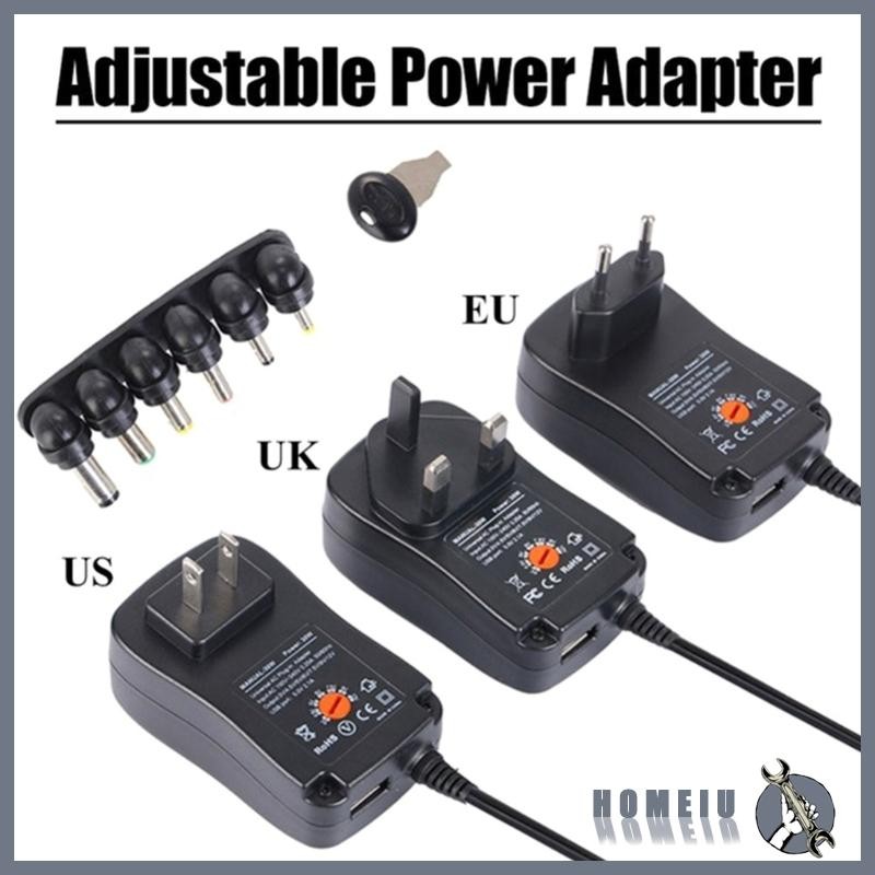 Universal Power Adapter with 6DC Plugs, Adjustable Voltage 3V to 12V Converter