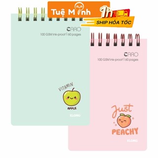  Sổ ghi chú MS 934 giấy Caro nét đứt 5x5 lò xo kép ngang 120 trang Klong tập vở lò xo B7 bìa dễ thương 