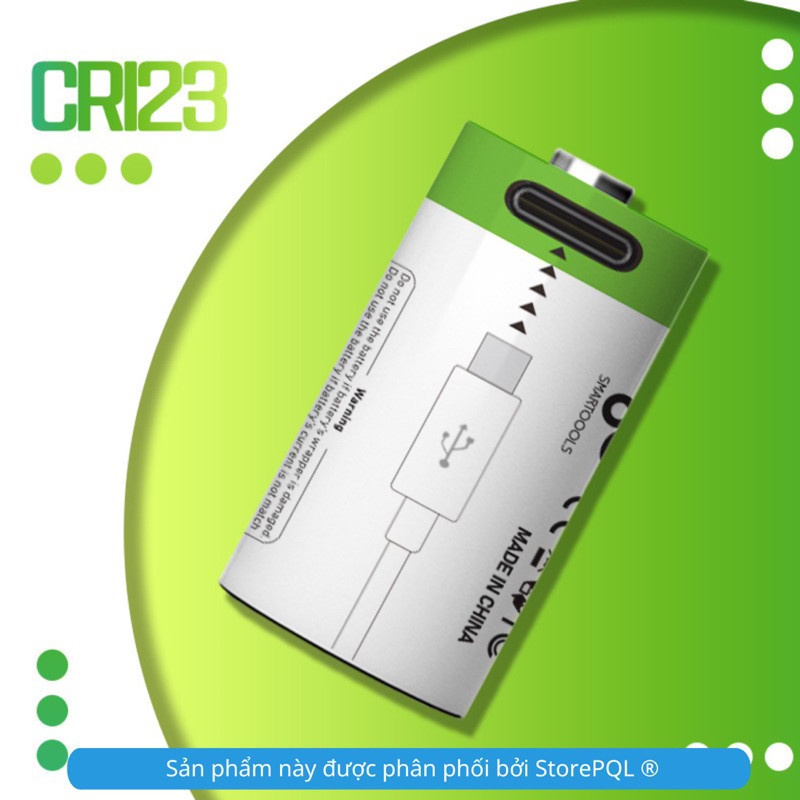 [Tặng Cáp Type C] Pin sạc CR123A CR17345 CR16340 16340 (3.7V) cho máy ảnh máy quay phim lõi pin lith