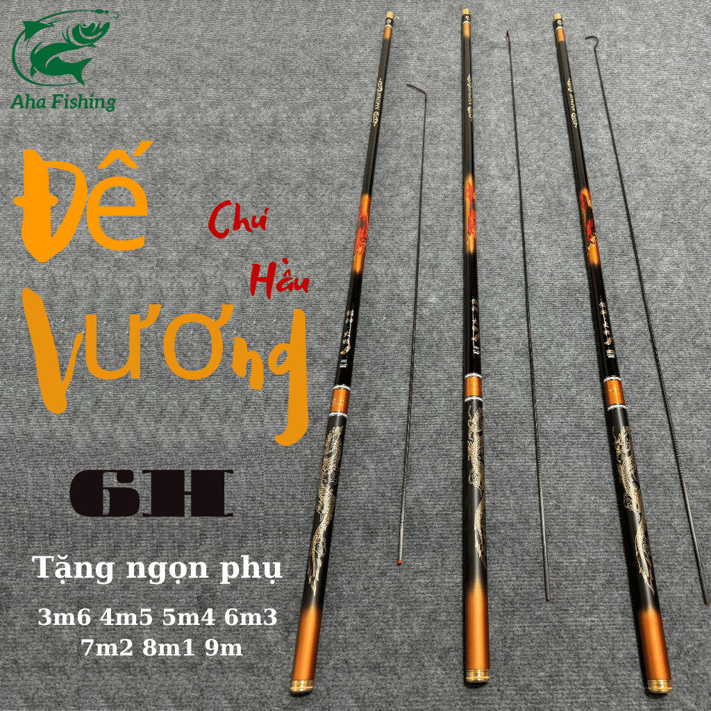 Cần câu đài Đế Vương Chư Hầu 6H CHÍNH HÃNG chất liệu carbon