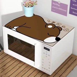 New Product#Microwave Oven Cover Dust Cover Diatom Ooze Cartoon Waterproof and Oil-Proof Universal Oven Cover Refrigerator Washing Machine Fabric Craft Cover Cloth4wu