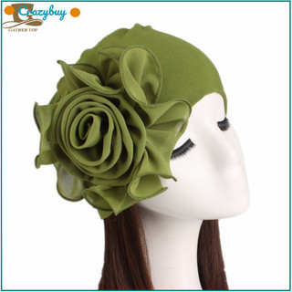 Cr Nữ Bò Mũ Quấn Đầu Hoa Thanh Lịch Màu Trơn Turban Mũ Co Giãn Hóa Trị Đầu Mũ Cho Ung Thư Tóc