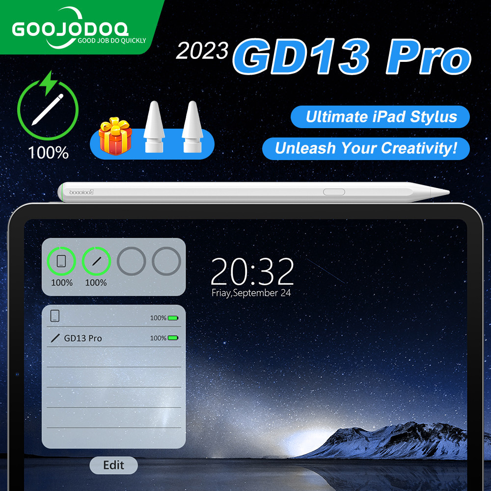 Bút cảm ứng GOOJODOQ GD13 Pro có nút quay lại, tự động tắt nguồn và sạc không dây cho Mini6 Air4/5 1