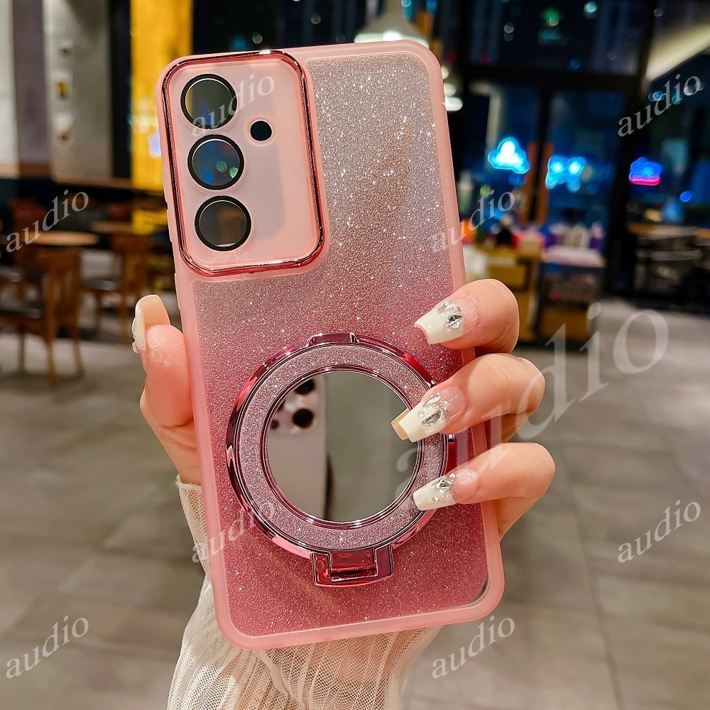 Dành Cho Samsung A57 SamsungA57 5G Gương Bling Giá Đỡ Từ Tính Ốp Lưng Điện Thoại Samsung Galaxy A57 