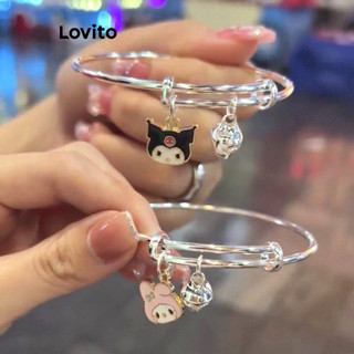 Vòng tay Lovito kiểu chuông họa tiết Sanrio hoạt hình có thể điều chỉnh phong cách dễ thương dành cho nữ LFA13680