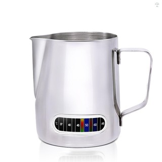 Bình tạo bọt sữa 12 / 20oz có màn hình hiển thị nhiệt độ Máy tạo bọt sữa bằng thép không gỉ Bình đựng cốc cho Latte Art Barista