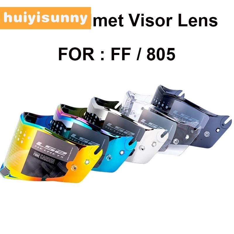 Hys LS2 THUNDER Mũ bảo hiểm xe máy Tấm che LS2 FF805 Trong suốt Chrome Red Extra Shield