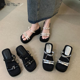 SOERVIMY dép sandal nữ dép đế cao Thoải Mái Xinh Xắn  Màu sắc đa dạng Phù hợp Điều chỉnh được Đàn hồi FDL2440PFT 17Z240426