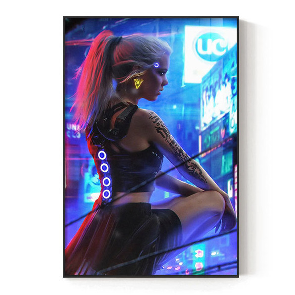 Tranh Treo Tường Gaming  Simple House Decor Quán Net Phòng Học Chất Liệu Tráng Gương Siêu Sáng