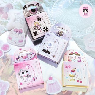 Hộp 46 sticker nhãn dán sweetheart trang trí sổ tay niêm phong ins diy midi corner