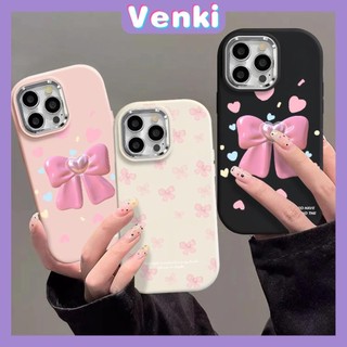 VENKI - Dành Cho iPhone 15 Pro Max iPhone 11 Ốp Lưng Mạ Điện Sang Trọng Silicon Mềm Túi Khí Chống Sốc Nơ hồng dễ thương Tương Thích Với iPhone 14 13 12 11 XS XR 7Plus 8Plus