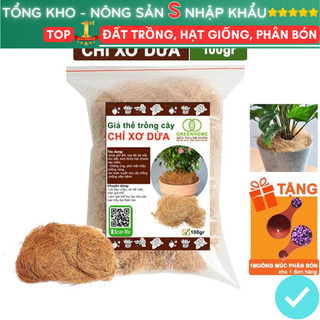 Chỉ xơ dừa trồng cây bao 100gr, chuyên dùng giá thể trồng lan, kiểng lá, đắp gốc giữ ẩm cây trồng tốt