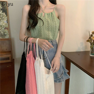 Giyu Áo 2 dây áo ba lỗ Thời trang hàn quốc Fashion chic rực rỡ sang trọng WBX2440BK1 19Z240508