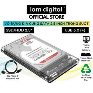 Box Hộp Đựng Ổ Cứng Ngoài 2.5-inch Trong Suốt SATA 2.5 USB 3.0 - Hộp Đựng Ổ Cứng Bảo Hành 12 Tháng