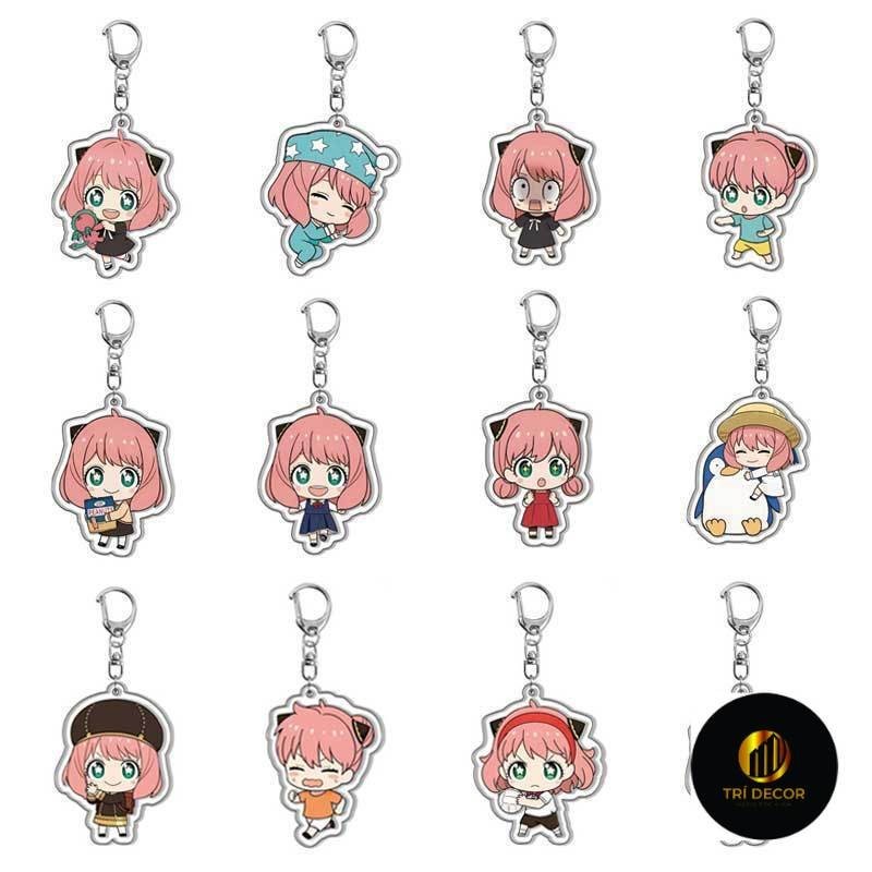 Nhà hát gián điệp Ania.Joel Folger Họa tiết hoạt hình Mặt dây chuyền dễ thương Acrylic Móc khóa hai 