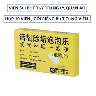 Viên sủi oxy hoạt tính tẩy rửa trắng quần áo, ấm chén, xoong nồi, tẩy cặn canxi nhanh chóng