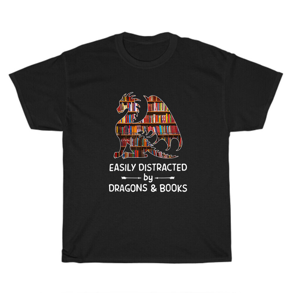 Dễ dàng bị phân tâm bởi rồng và sách Nerds Book Worm Áo thun Tee