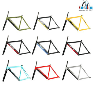 Khung xe đạp fixed gear colossi bánh 700c kèm càng+chén cổ+khóa cốt - f1:1