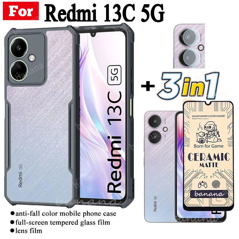 Ốp điện thoại chống sốc 3 trong 1 Redmi 13C 5G cho Redmi13C Redmi Turbo 3 Redmi A3 Note 13 Pro 4G 5G