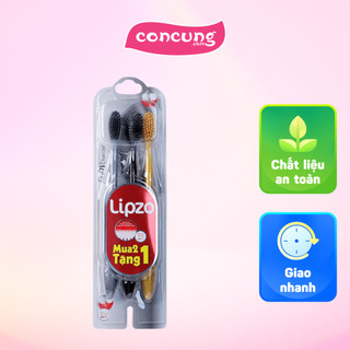 Bộ 2 bàn chải Lipzo Ruby Charcoal + tặng 1 bàn chải Ruby Gold